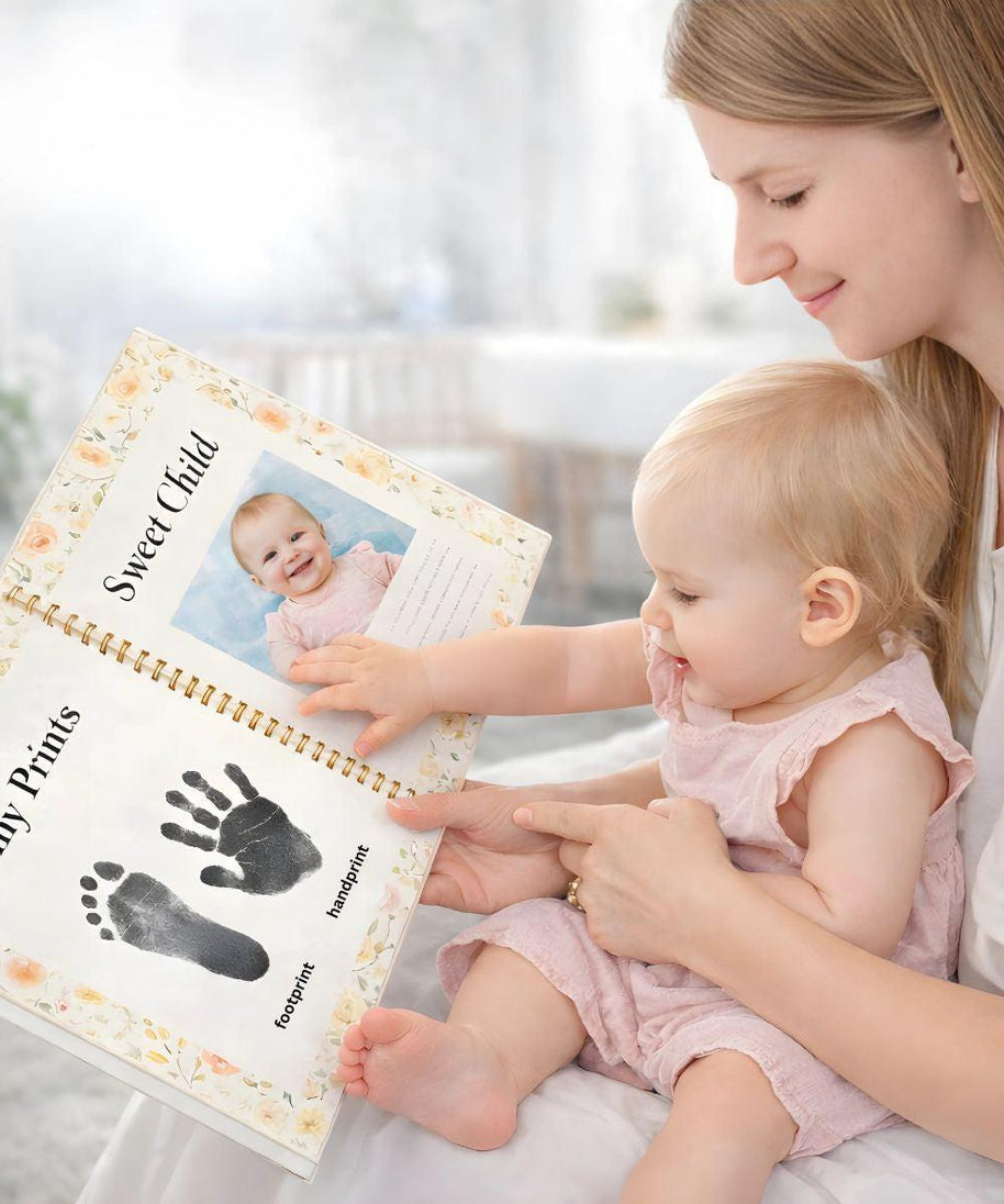 Mess-Free Baby Handprint & Footprint Kit – 4 Pack with Ink Pads & 250GSM Art Cards | Newborn Safe