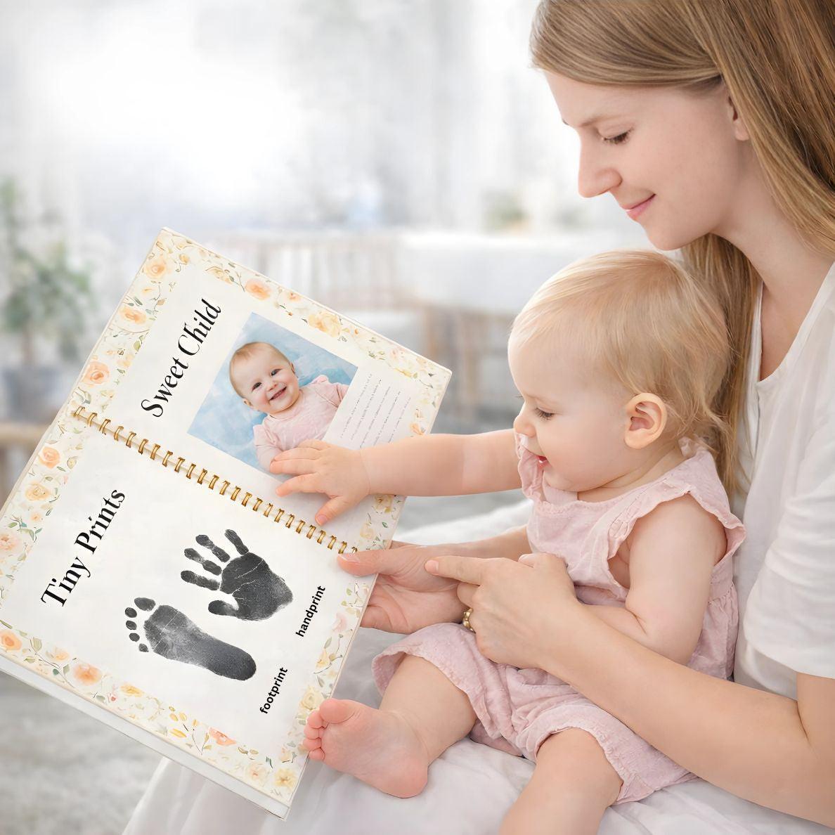 Mess-Free Baby Handprint & Footprint Kit – 4 Pack with Ink Pads & 250GSM Art Cards | Newborn Safe
