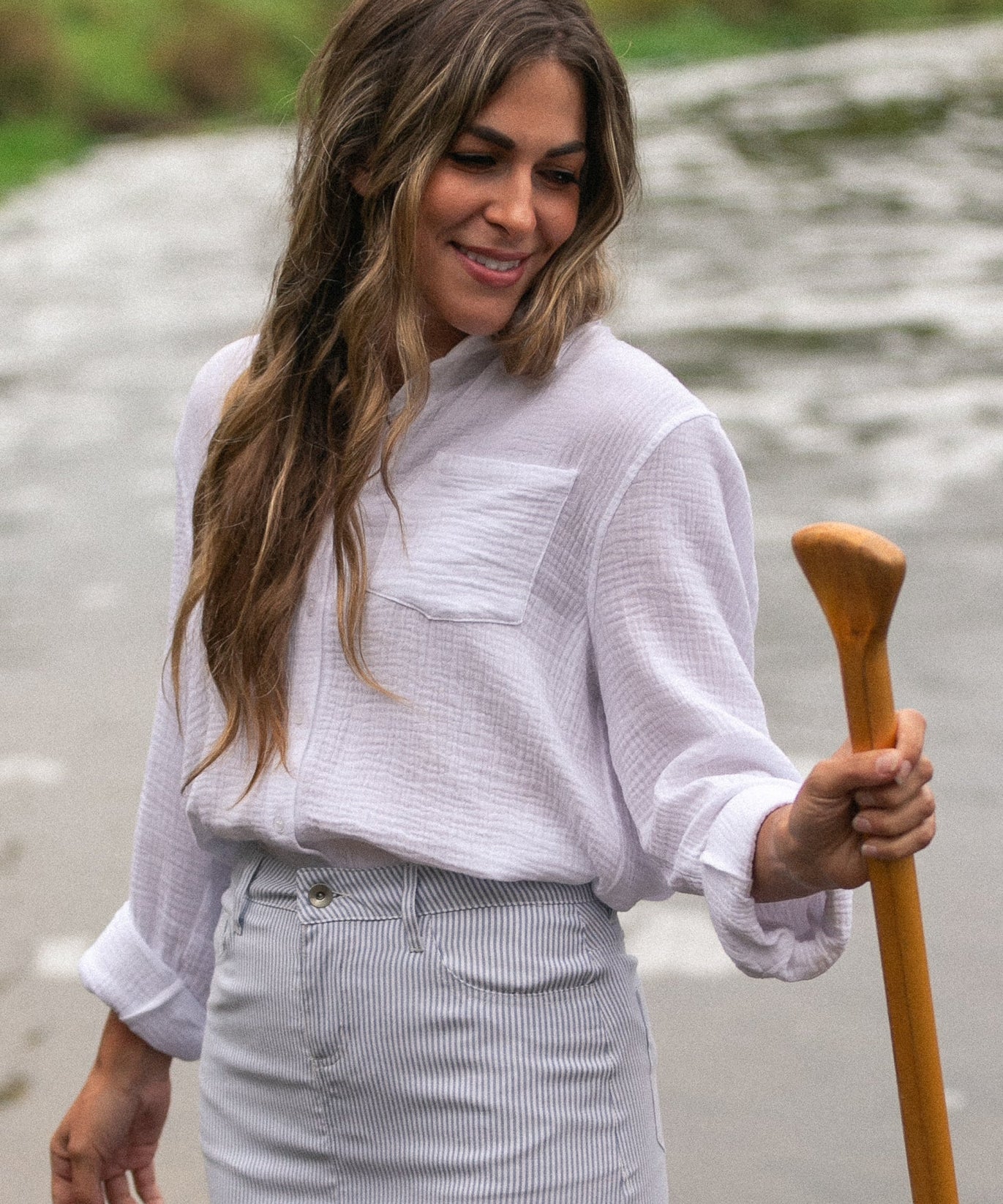 Bailey Cotton Gauze Button Down Top