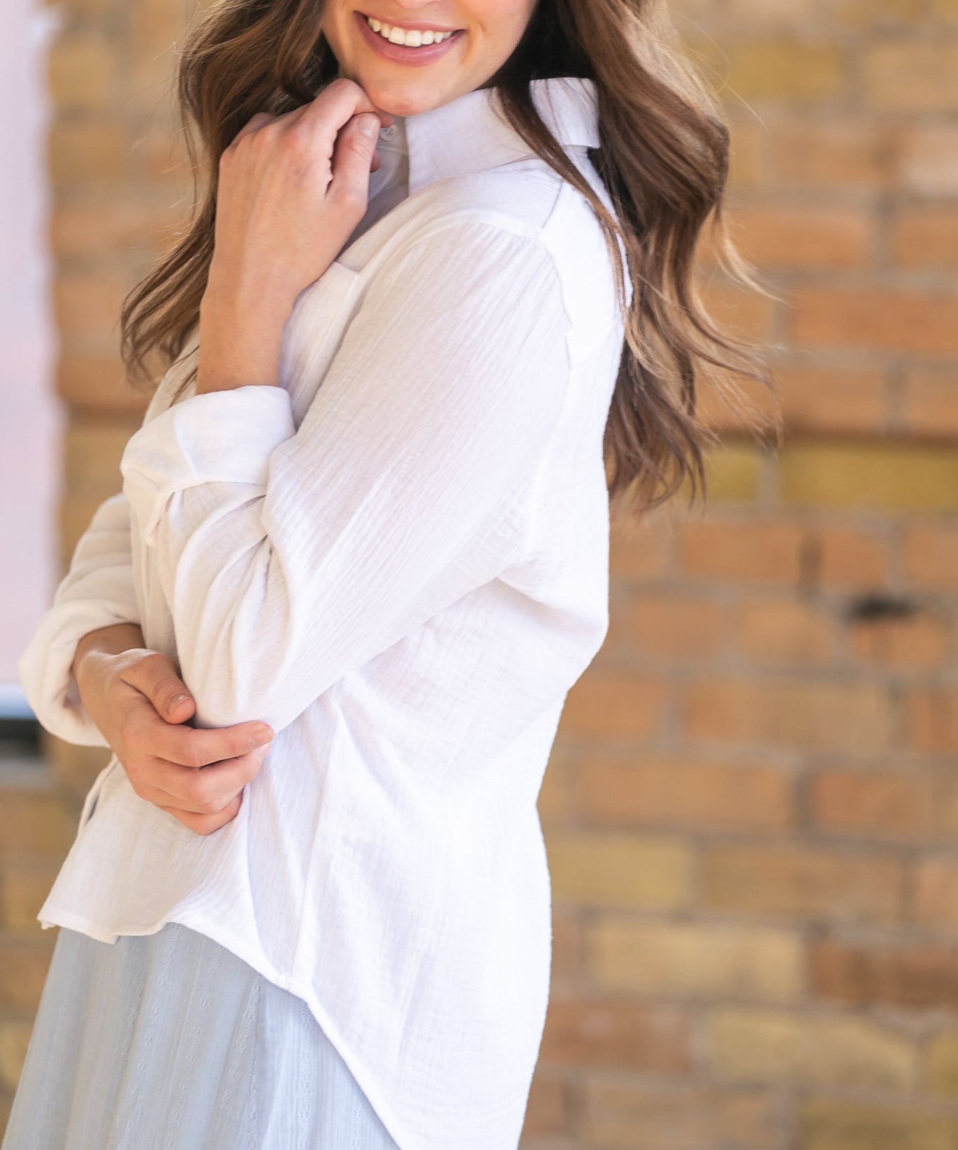 Bailey Cotton Gauze Button Down Top