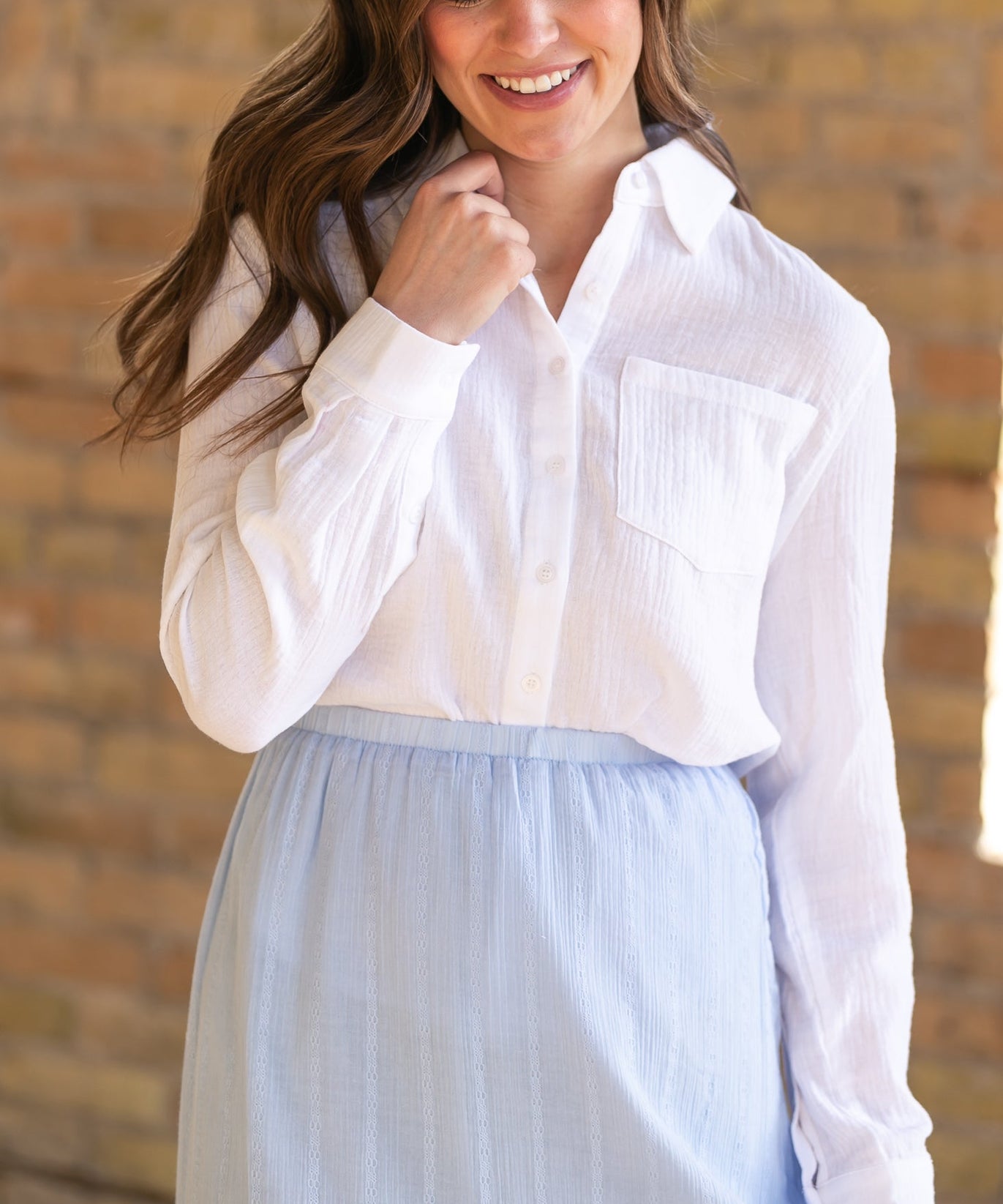 Bailey Cotton Gauze Button Down Top