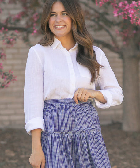 Bailey Cotton Gauze Button Down Top