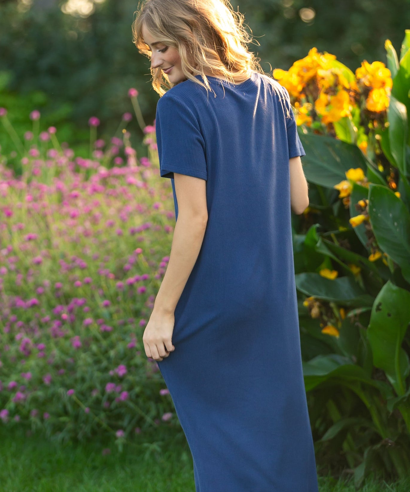 Baylor Navy Ribbed T-shirt Dress