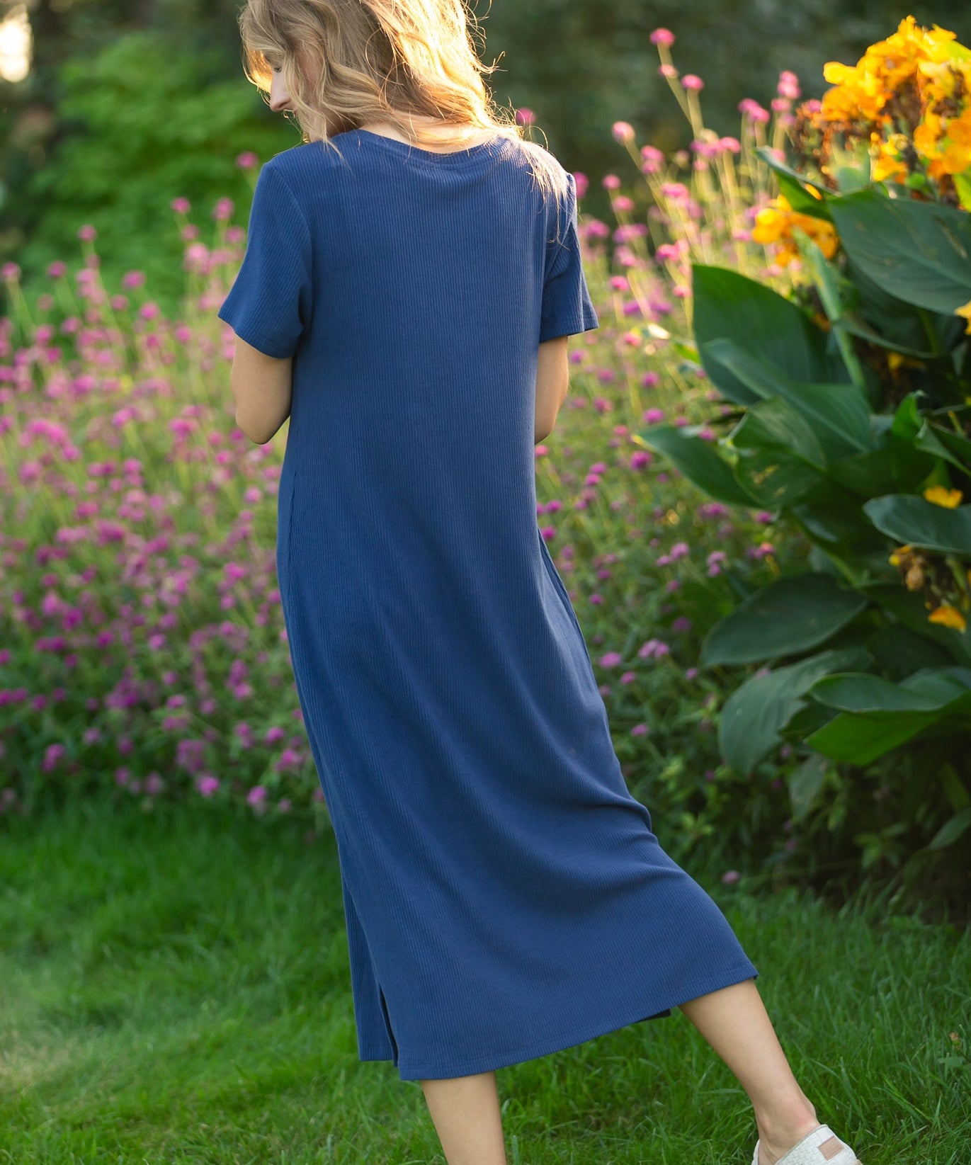 Baylor Navy Ribbed T-shirt Dress