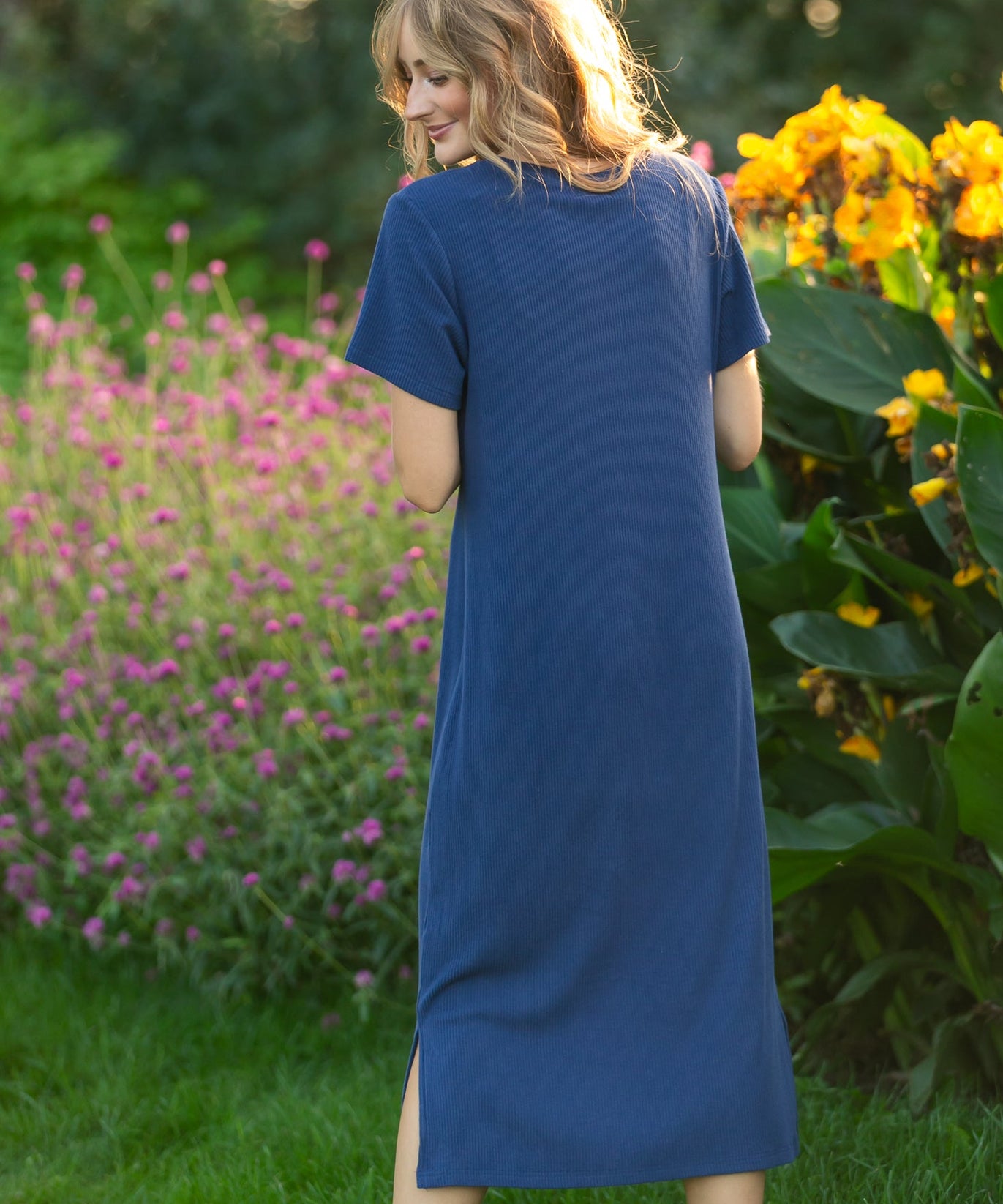 Baylor Navy Ribbed T-shirt Dress