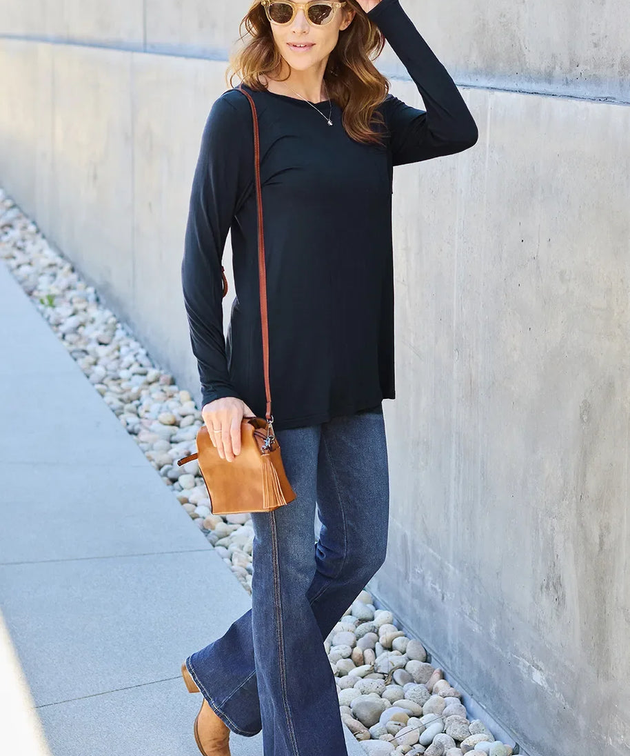 Basic Bae Full Size Round Neck Long Sleeve Top