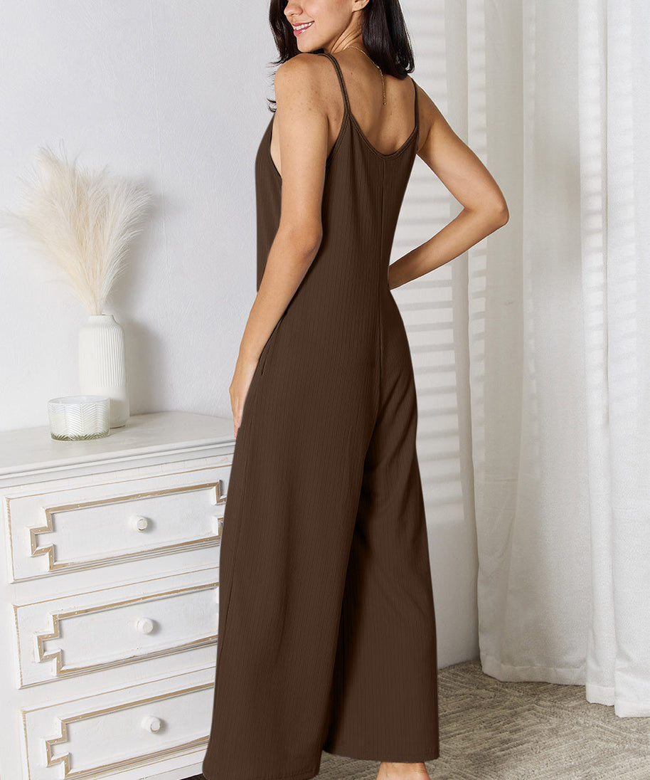 Basic Bae Full Size Spaghetti Strap V-Neck Jumpsuit