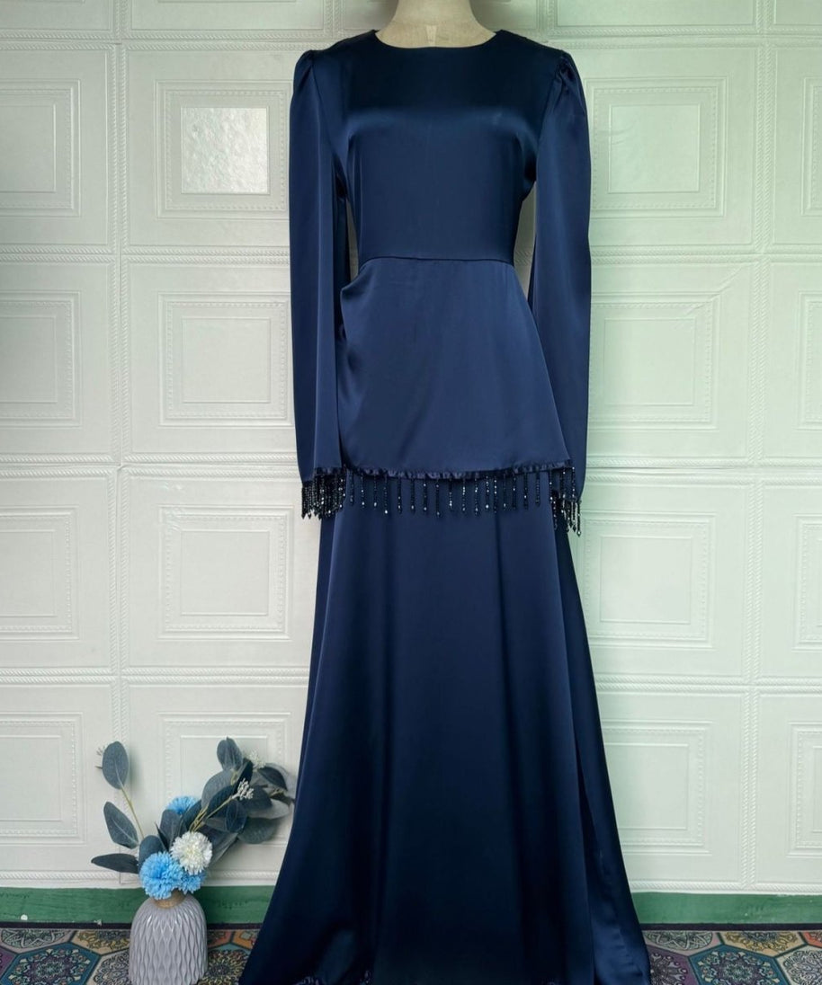 Beaded Fringe Cuff Maxi Dress(MS480)