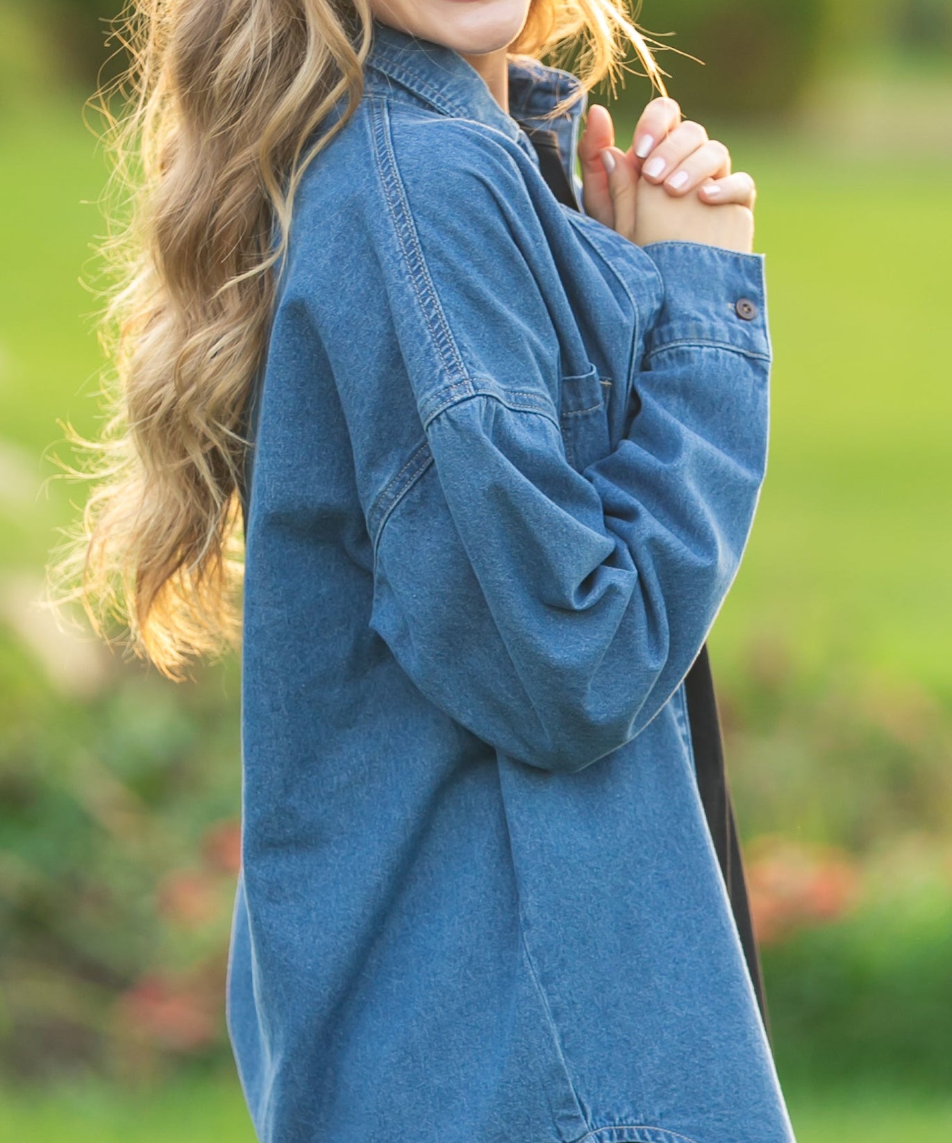 Betty Denim Button Up Top
