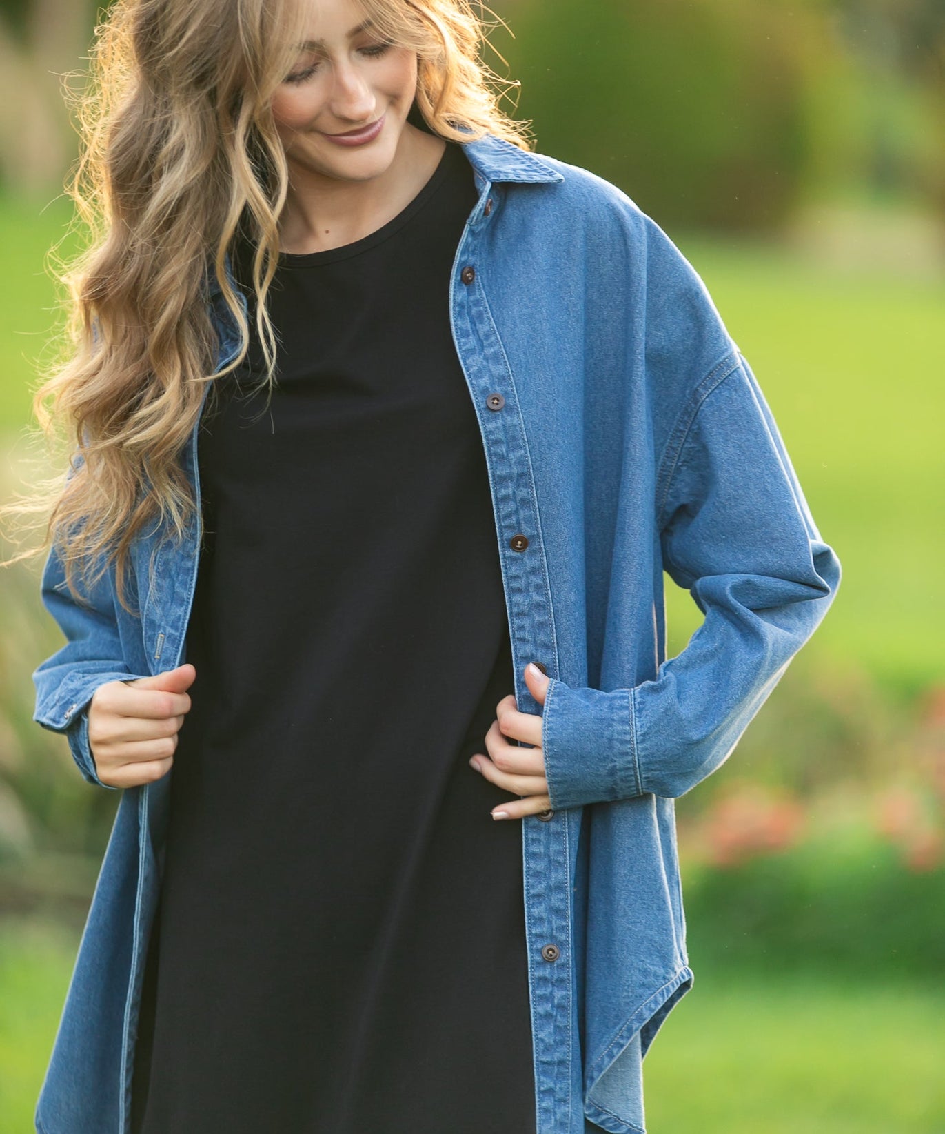 Betty Denim Button Up Top