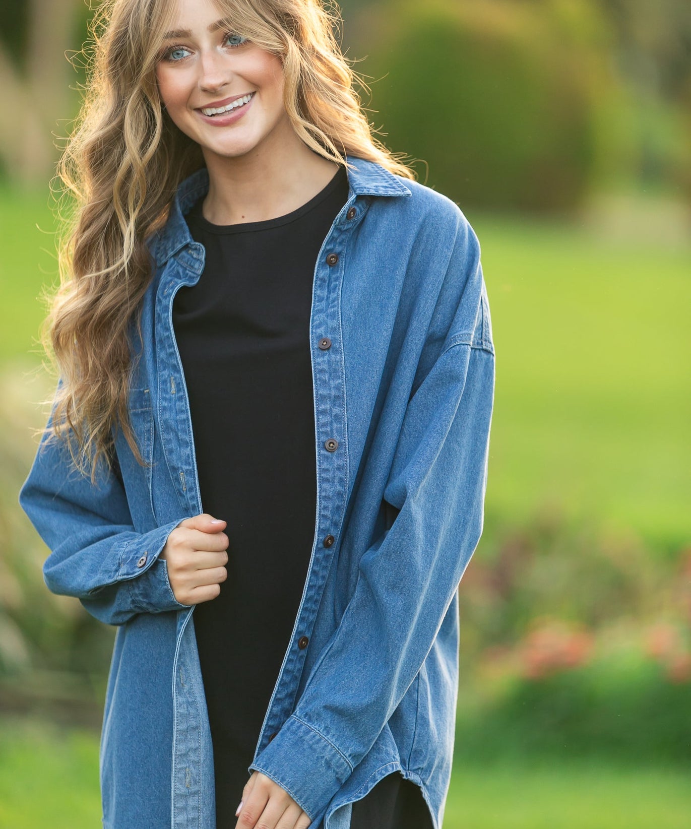 Betty Denim Button Up Top