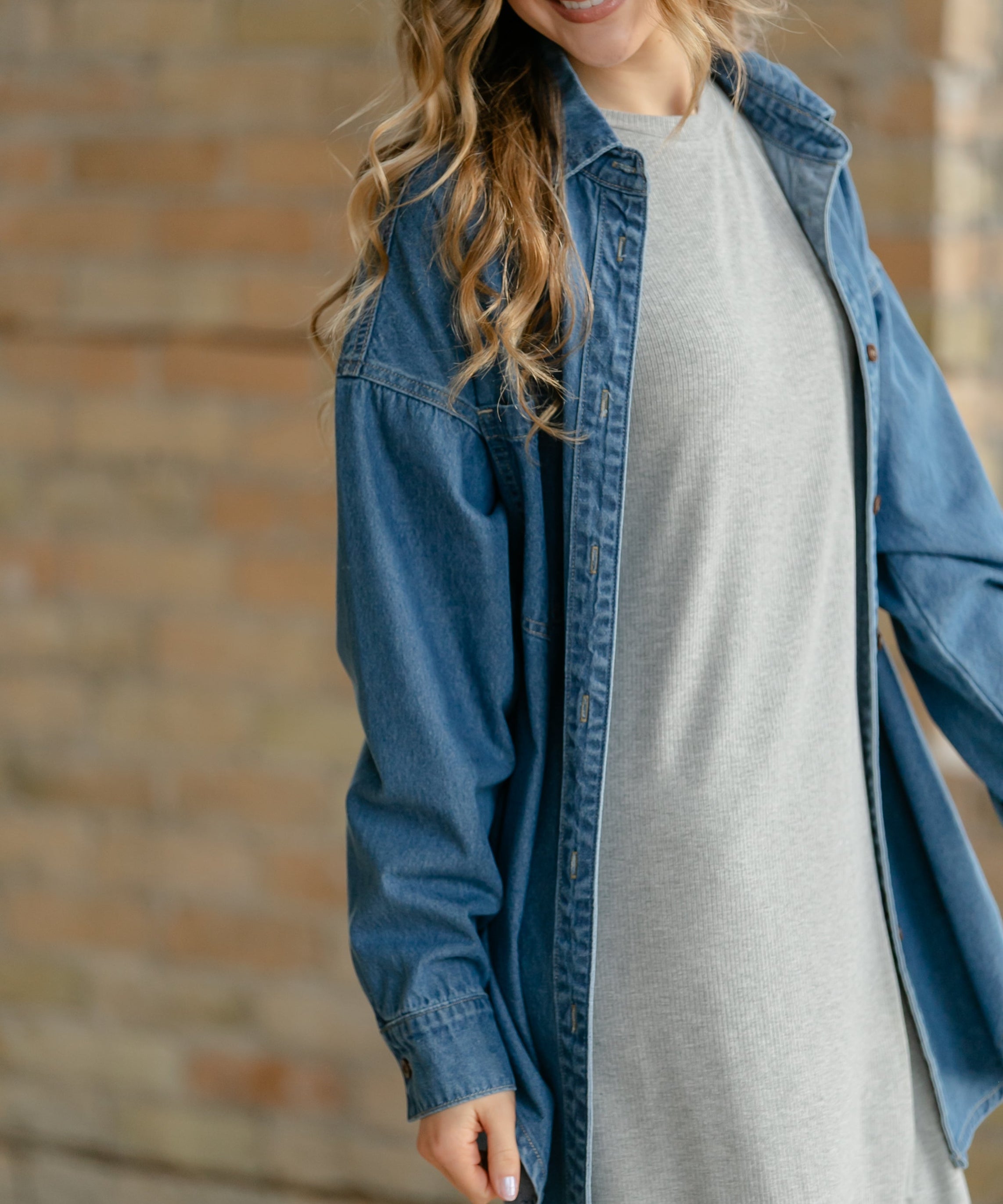 Betty Denim Button Up Top