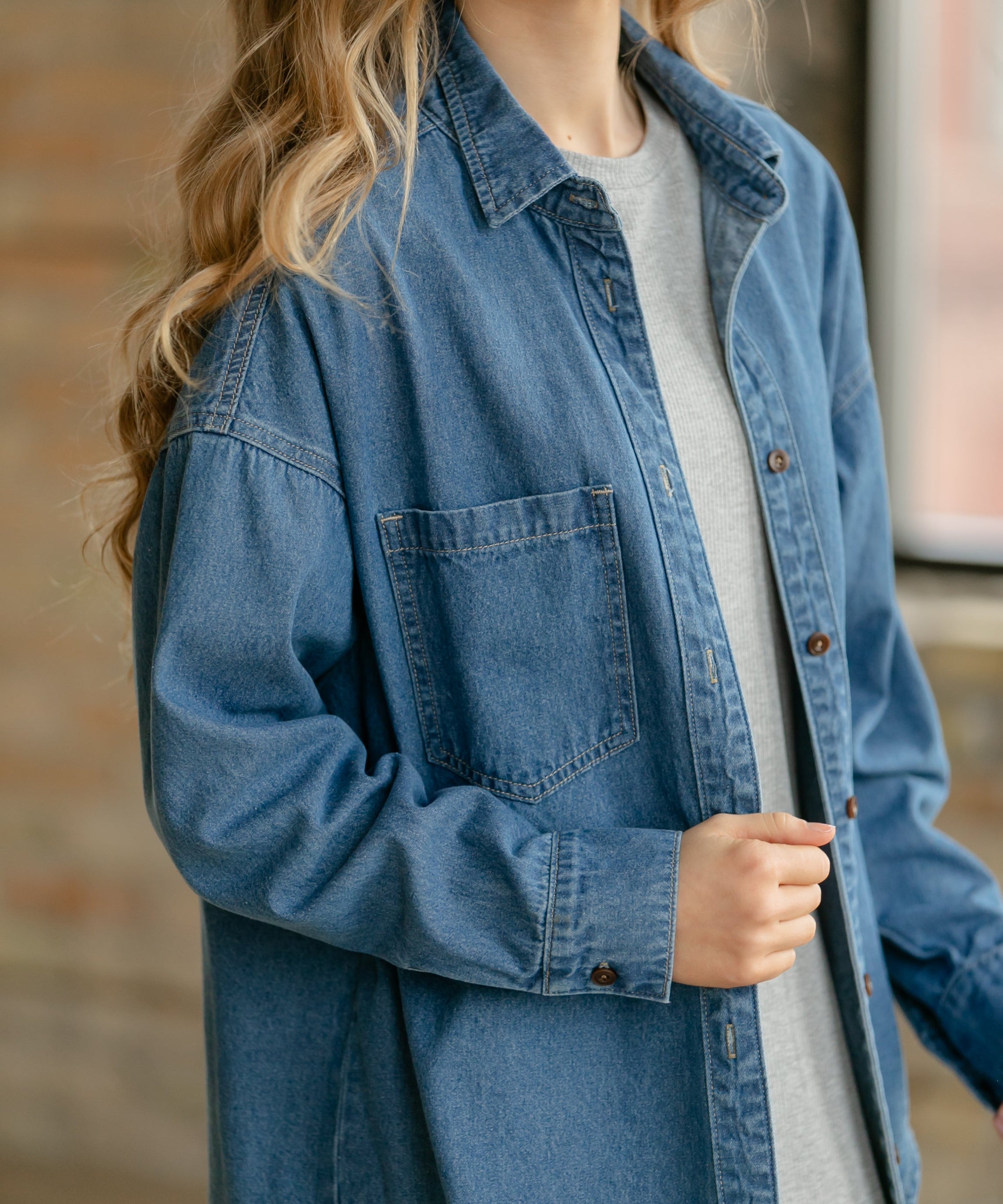 Betty Denim Button Up Top