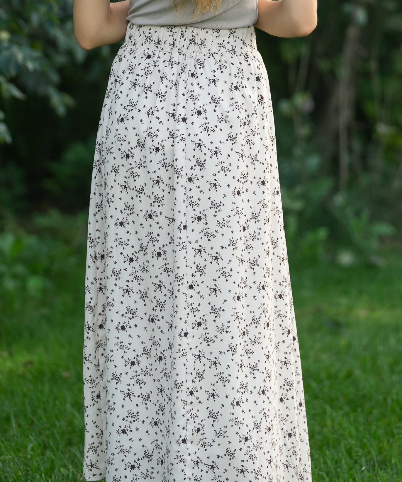 Braylyn Brown Floral Midi Skirt - FINAL SALE