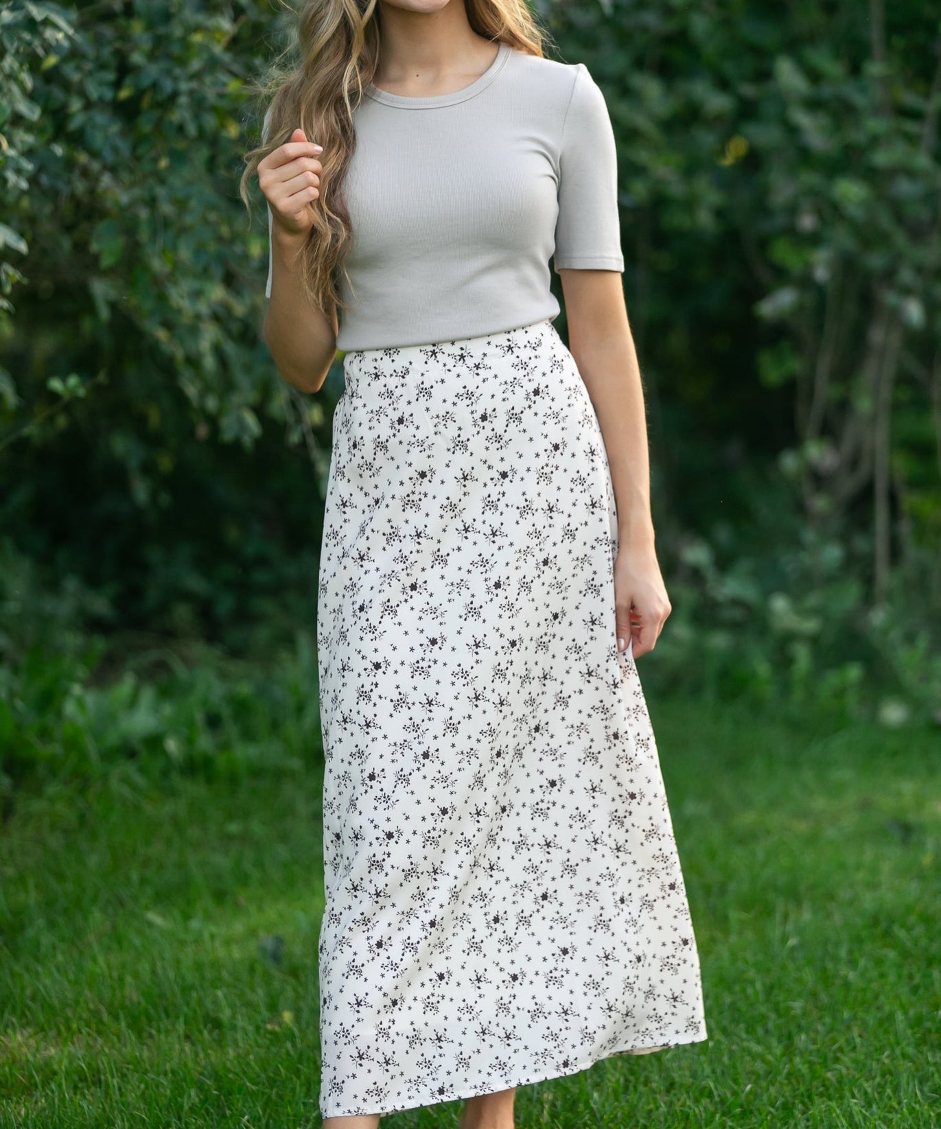 Braylyn Brown Floral Midi Skirt - FINAL SALE