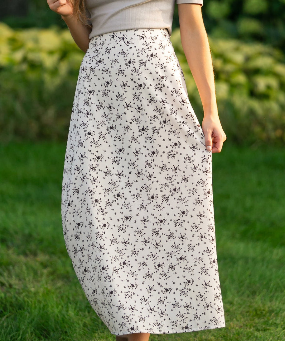 Braylyn Brown Floral Midi Skirt - FINAL SALE