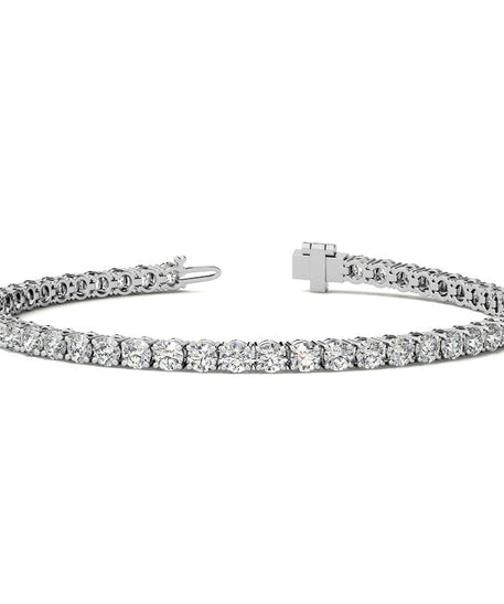 6ctw Lab Created Moissanite Tennis Bracelet - 3mm Stones - Choice of White or 14K Gold Plated Finish