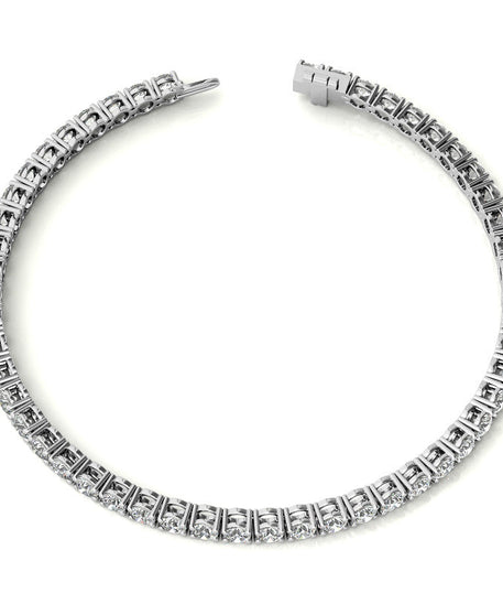 6ctw Lab Created Moissanite Tennis Bracelet - 3mm Stones - Choice of White or 14K Gold Plated Finish