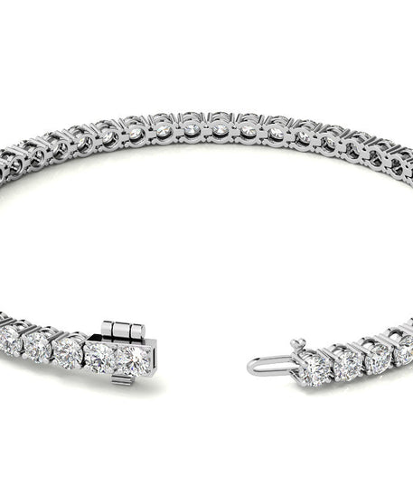 6ctw Lab Created Moissanite Tennis Bracelet - 3mm Stones - Choice of White or 14K Gold Plated Finish