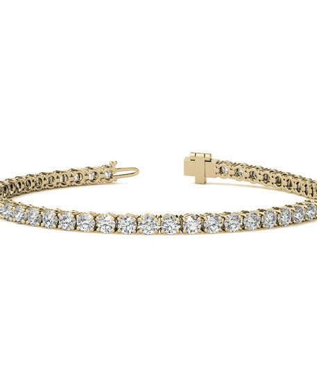 6ctw Lab Created Moissanite Tennis Bracelet - 3mm Stones - Choice of White or 14K Gold Plated Finish