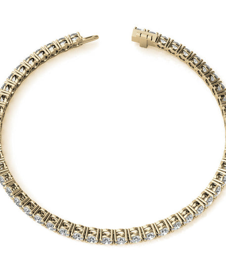 6ctw Lab Created Moissanite Tennis Bracelet - 3mm Stones - Choice of White or 14K Gold Plated Finish