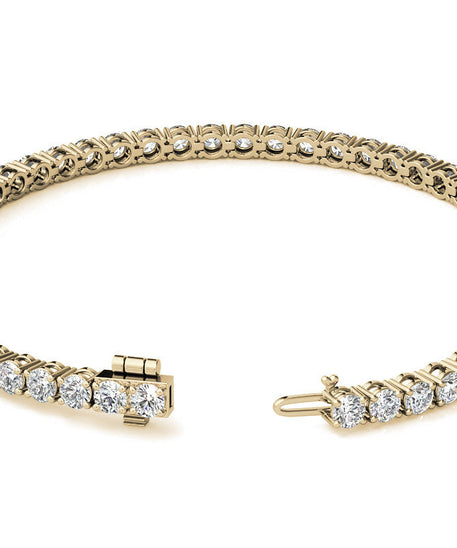 6ctw Lab Created Moissanite Tennis Bracelet - 3mm Stones - Choice of White or 14K Gold Plated Finish