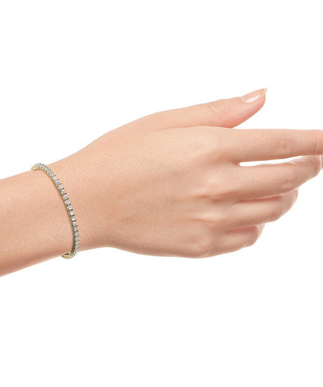 6ctw Lab Created Moissanite Tennis Bracelet - 3mm Stones - Choice of White or 14K Gold Plated Finish