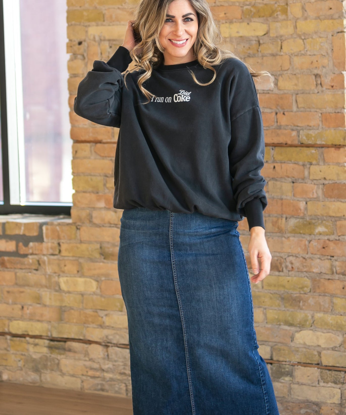 Bria Dark Wash Denim Maxi Skirt - FINAL SALE