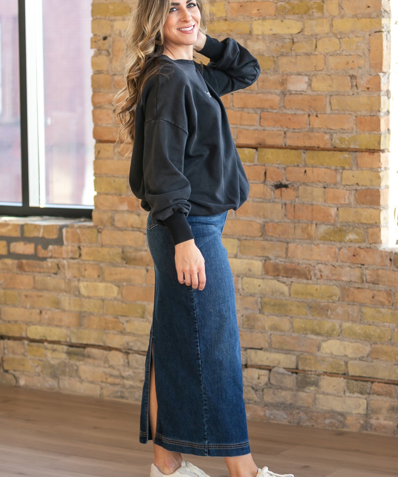Bria Dark Wash Denim Maxi Skirt - FINAL SALE