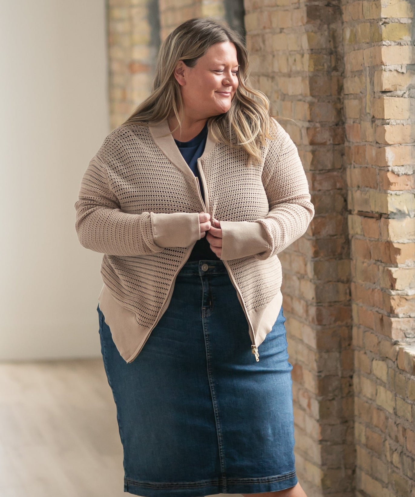 Bryn Dark Wash Denim Midi Skirt