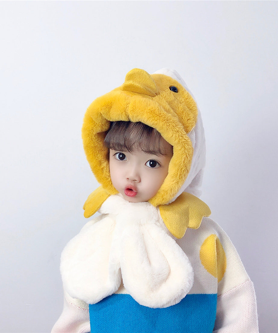 Thick Warm Children's Scarves and Hats with Cute Designs