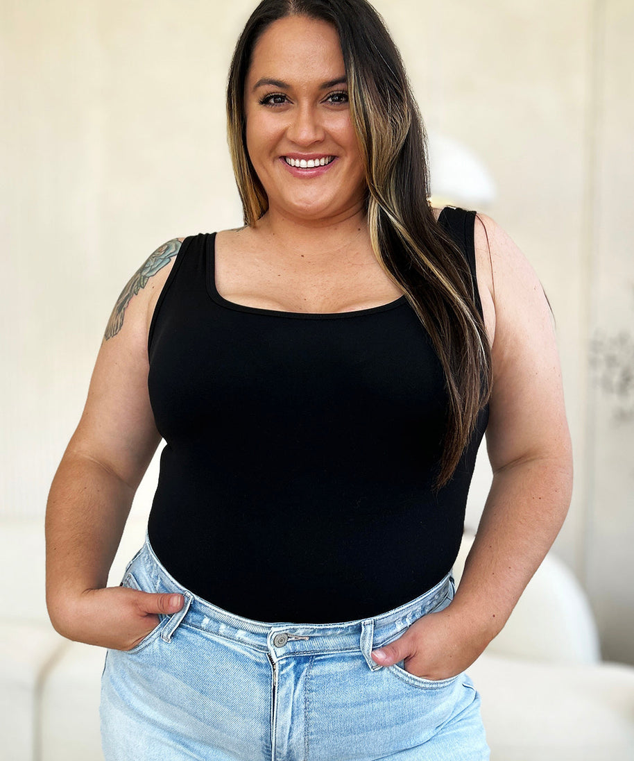 Basic Bae Full Size Square Neck Sleeveless Bodysuit