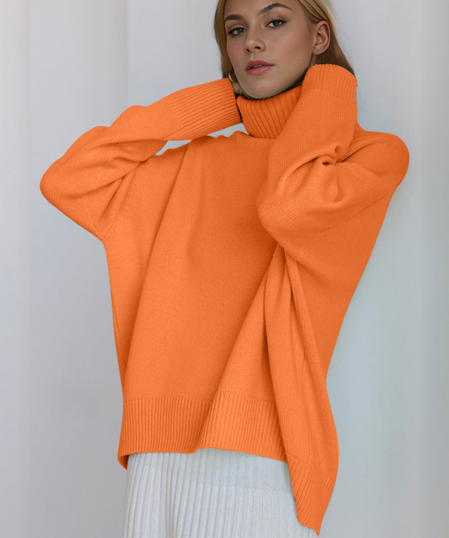Basic Bae Turtleneck Dropped Shoulder Long Sleeve Sweater