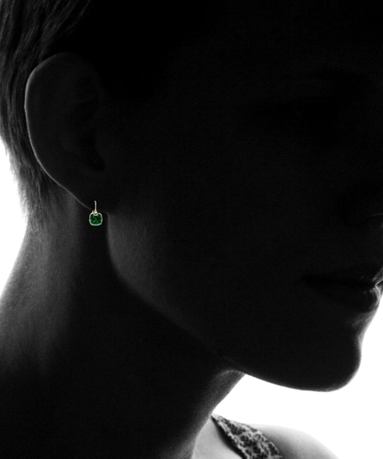 5.00 CTW Lab Grown Sapphire and Emerald Cushion Cut Drop Earrings Set - 14K Gold (2 Pairs)