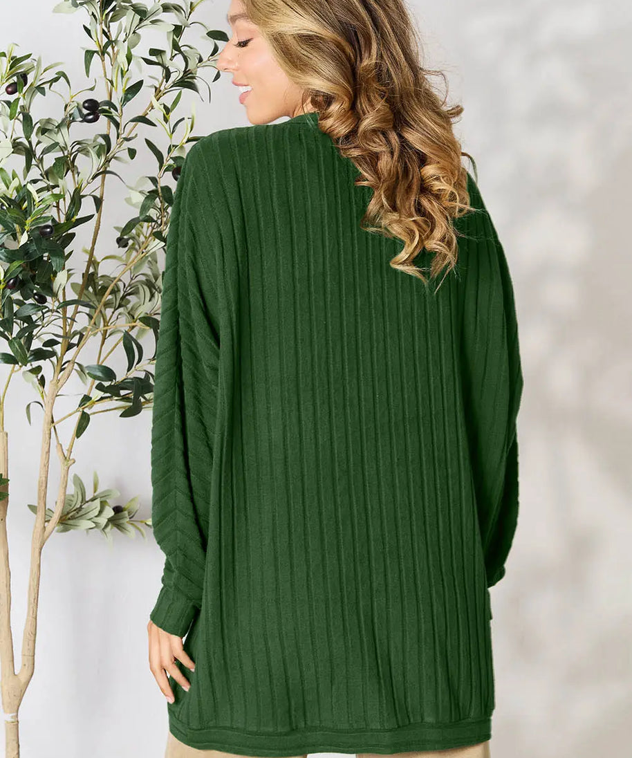 Basic Bae Full Size Ribbed Cocoon Cardigan