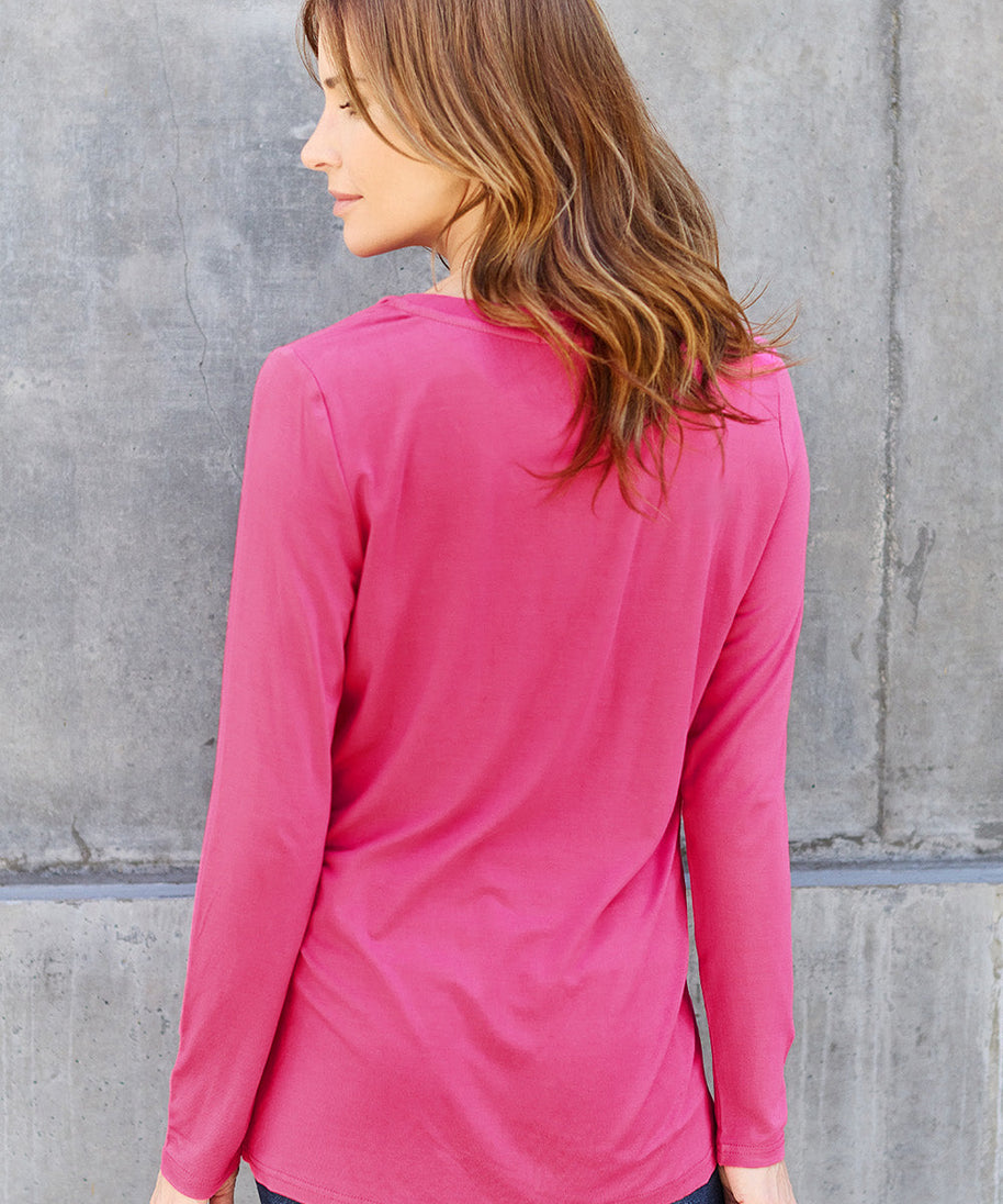 Basic Bae Full Size V-Neck Long Sleeve Top