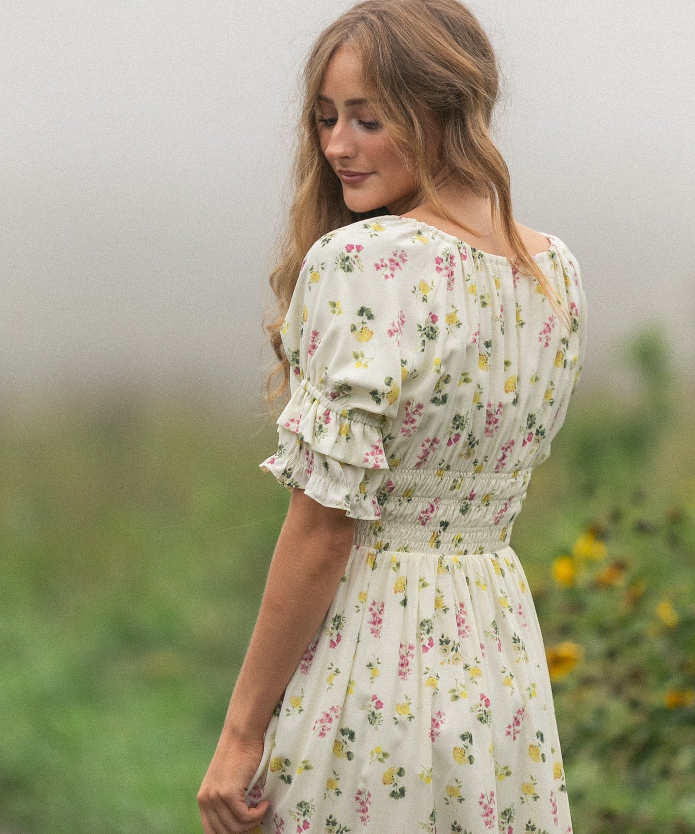Celine Puff Sleeve Floral Maxi Dress
