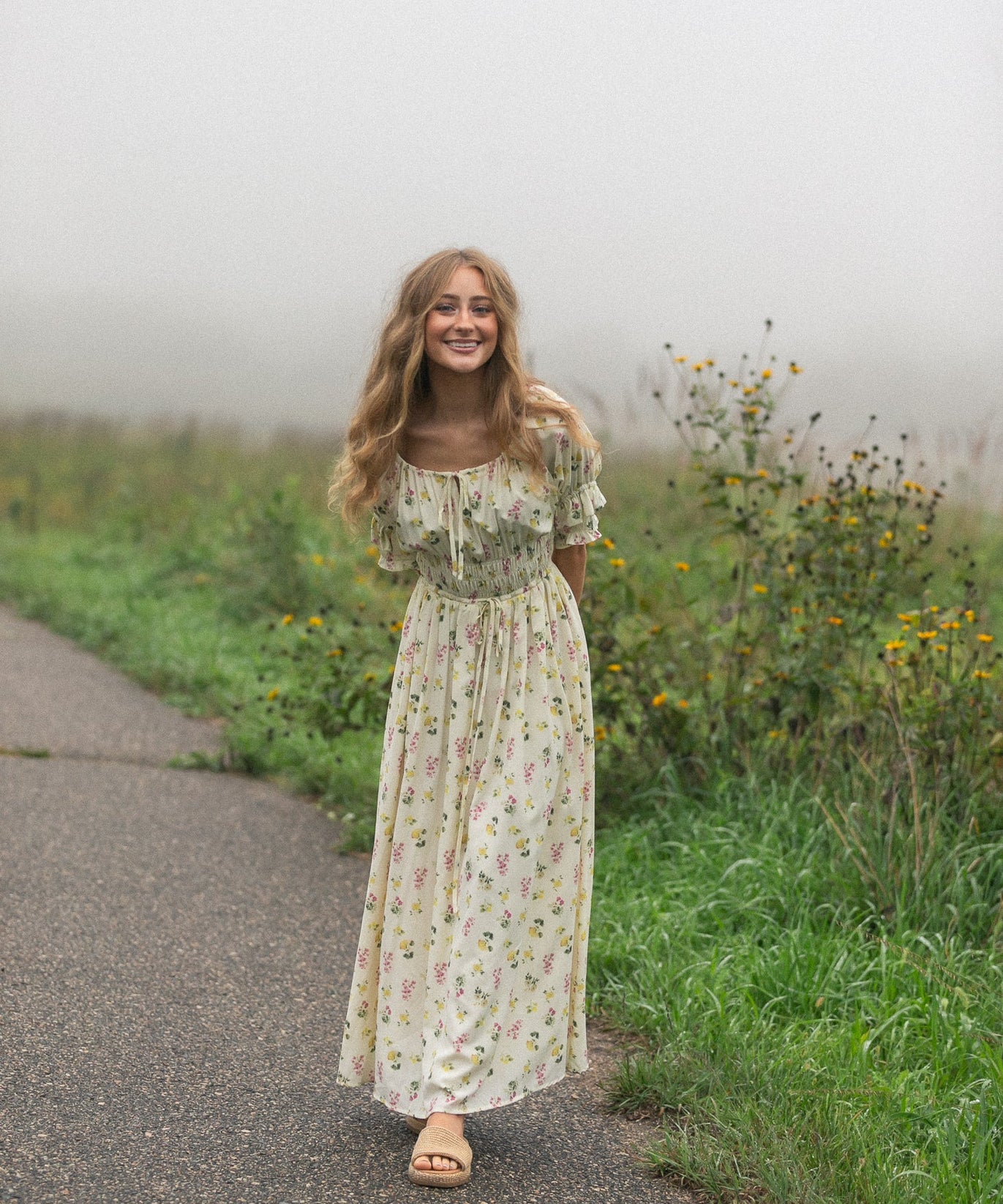 Celine Puff Sleeve Floral Maxi Dress