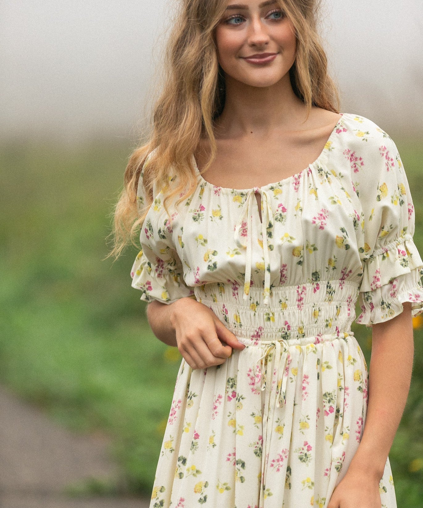 Celine Puff Sleeve Floral Maxi Dress