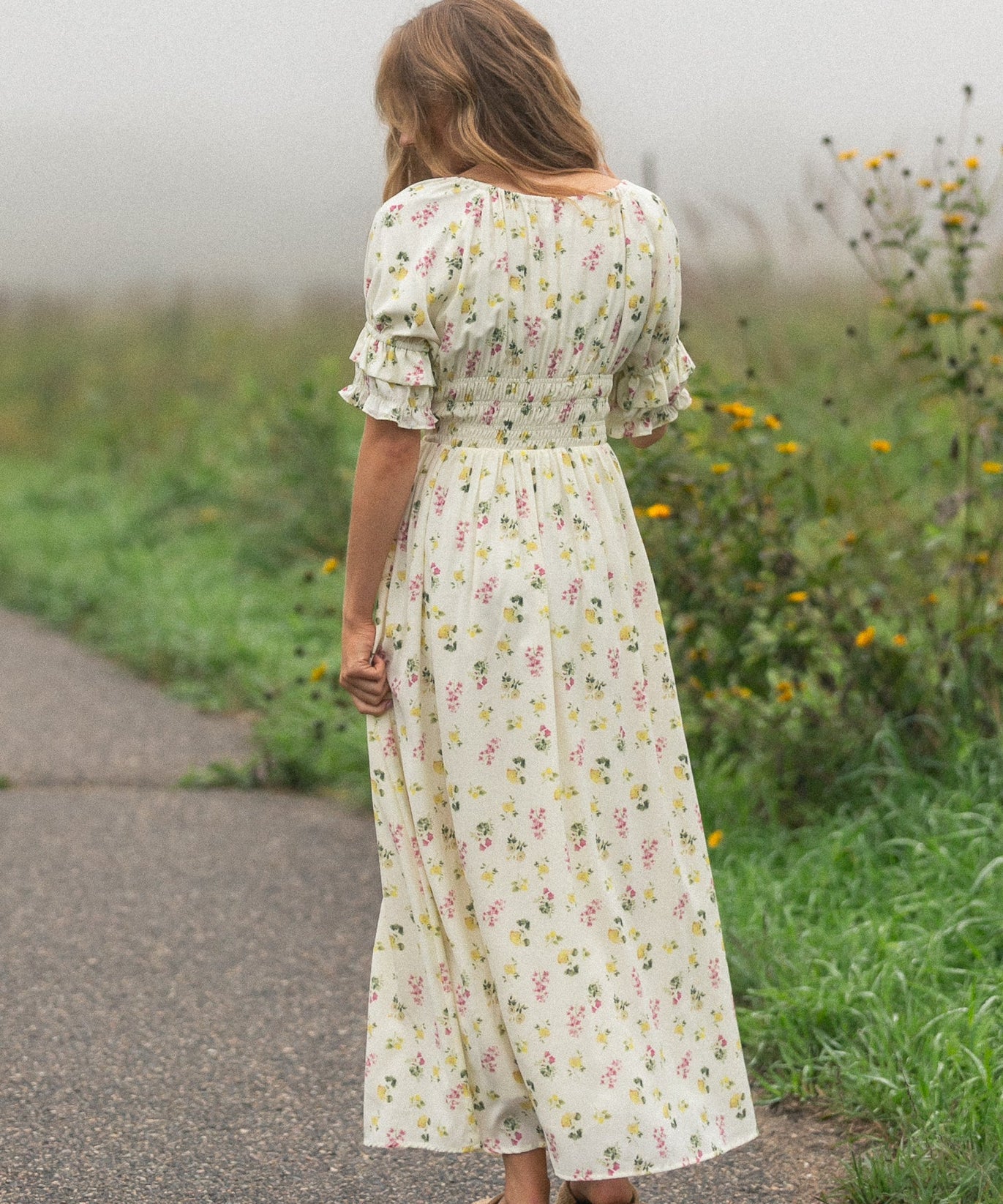 Celine Puff Sleeve Floral Maxi Dress