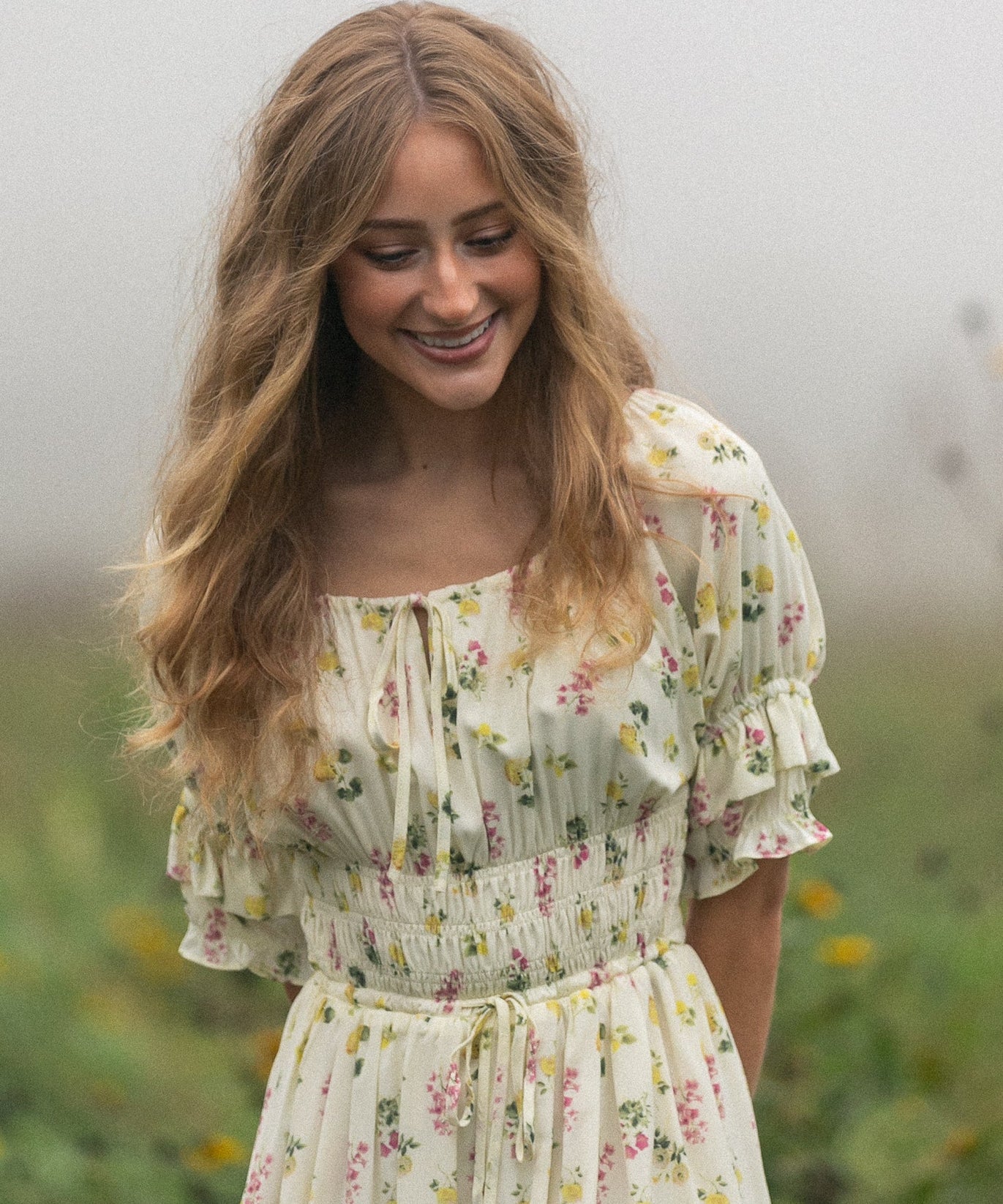 Celine Puff Sleeve Floral Maxi Dress
