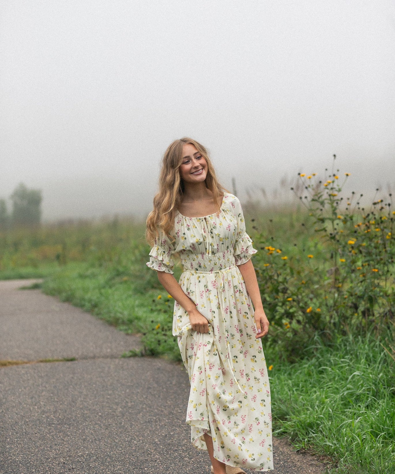 Celine Puff Sleeve Floral Maxi Dress