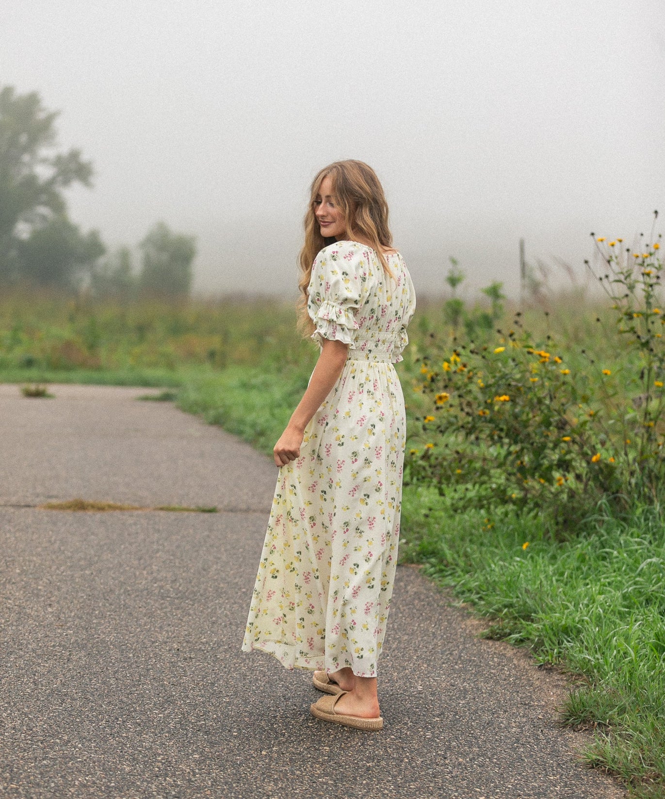 Celine Puff Sleeve Floral Maxi Dress