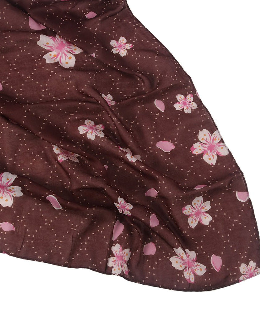 Cherry Blossom Print Hijab Scarf(MH241)