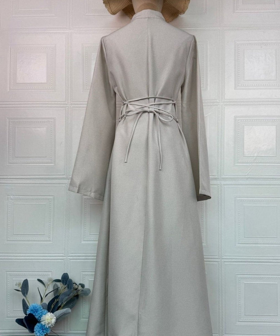 Chinese Frog Button Stand Collar Top & Wide-Leg Maxi Skirt Co-ord Set(MS483)