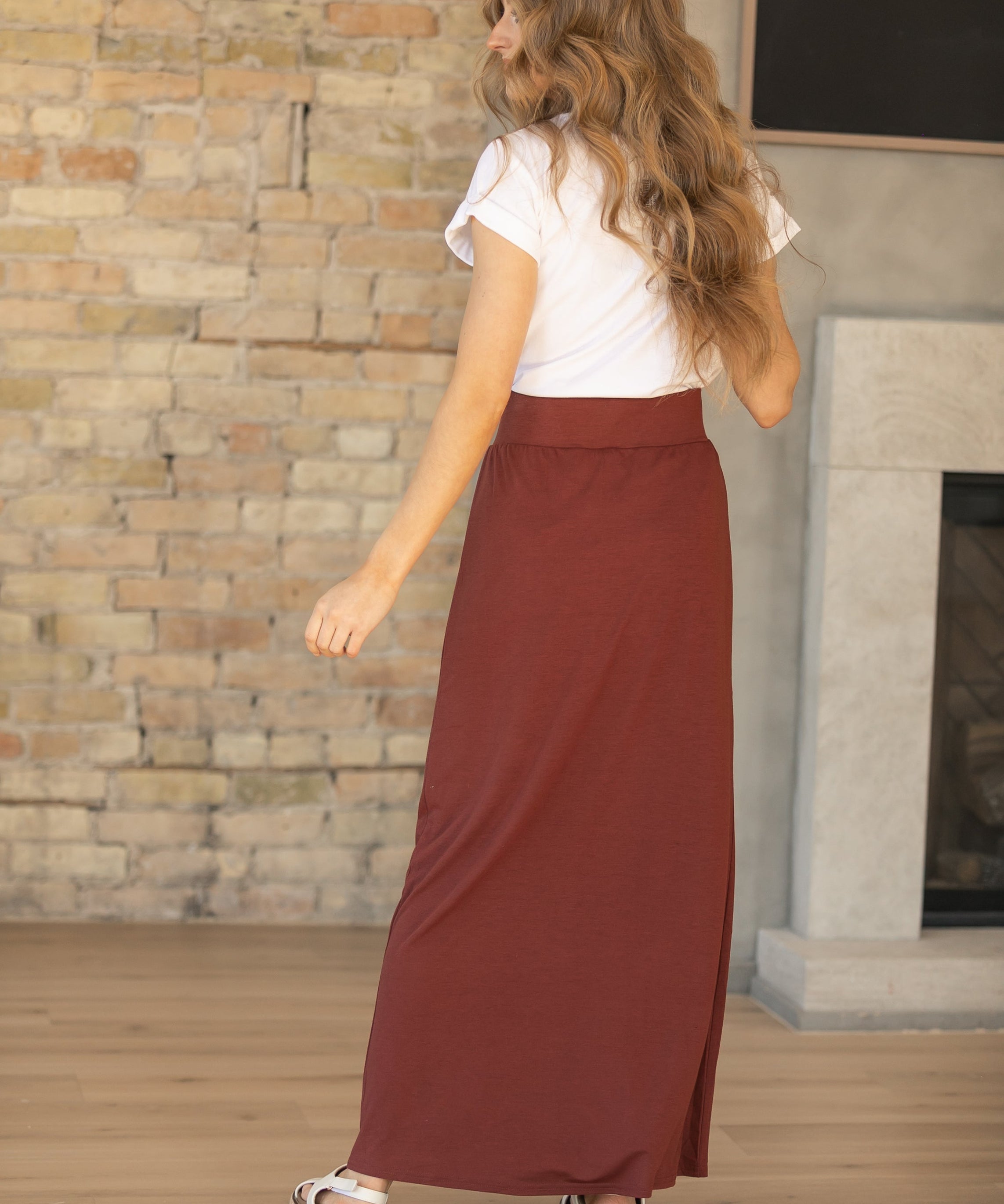 Clarise Rust Premium Knit Maxi Skirt
