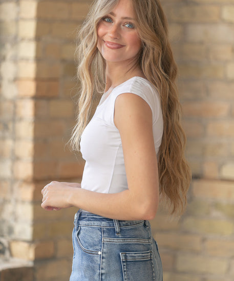 Classic White Cap Sleeve Tank