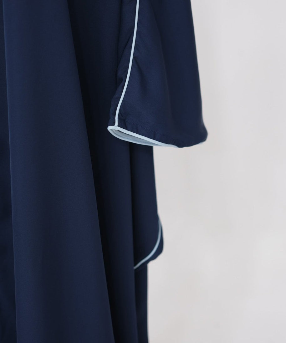 Contrast Piped Batwing Open Abaya(MOA325)
