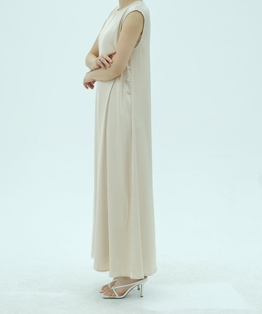 Corset-Back Lace-Up Sleeveless Maxi Dress(MS472)