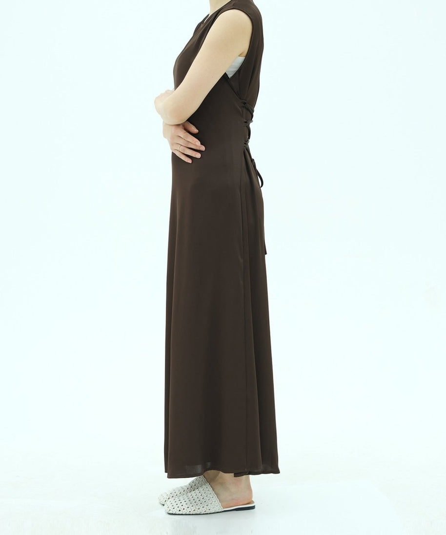 Corset-Back Lace-Up Sleeveless Maxi Dress(MS472)
